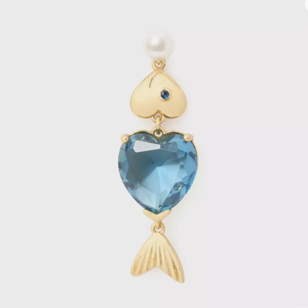 New Kate Spade What a Catch Fish Statement Earrings💙🐟💎